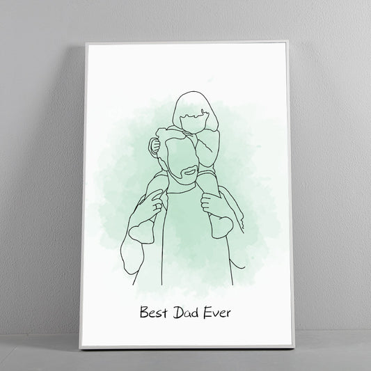 Custom Line Drawing Portraits, Father's Day Gifts, Family Portraits, Memorial Gifts