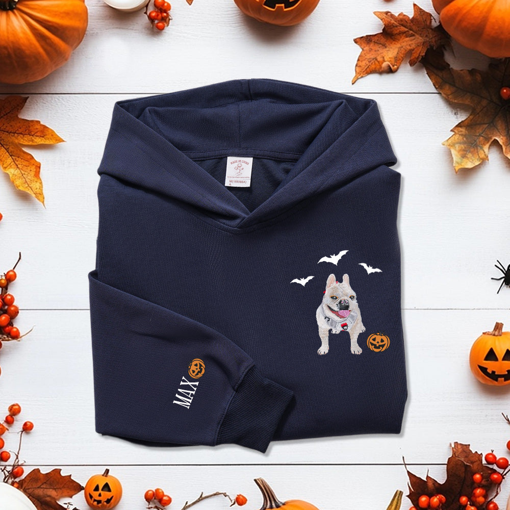 Halloween-Inspired Pet Embroidered Fashion Hoodie - Available in 6 Color Options, Perfectly Blending Festive Spirit with Personal Style!"