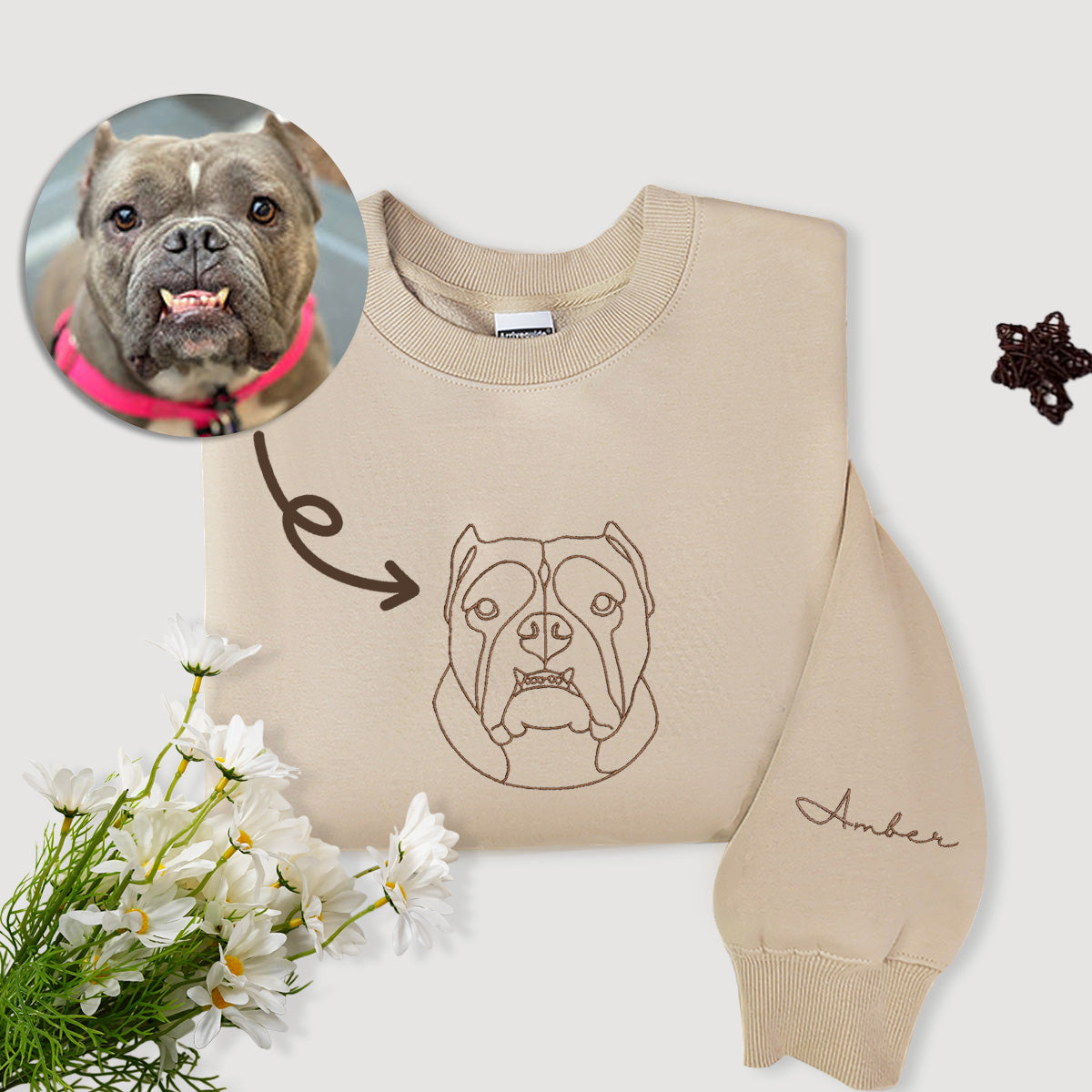 Customized Pet Embroidery Hoodie | Four Color Options | Add a Personal Touch to Your Pet