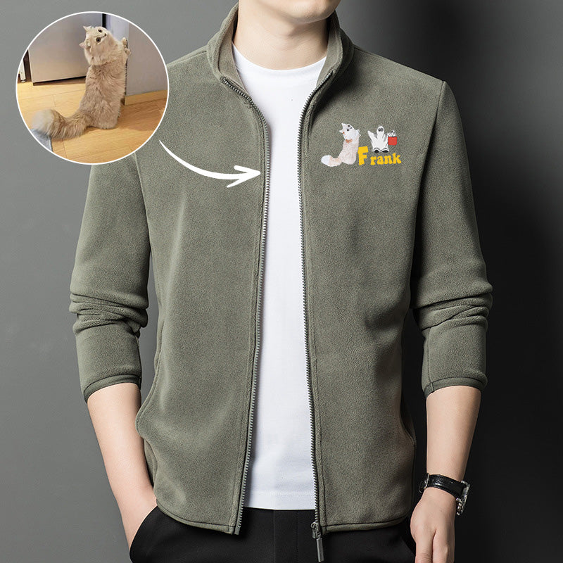 Custom Halloween Embroidered Casual Jacket - Warm Winter Gift Outerwear