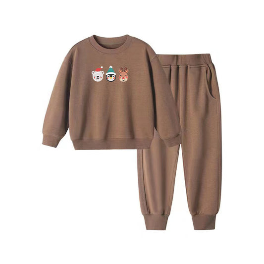 European-American Trendy Kids' Embroidered T-Shirt - Warm and Comfortable Autumn Sweatshirt/Hoodie