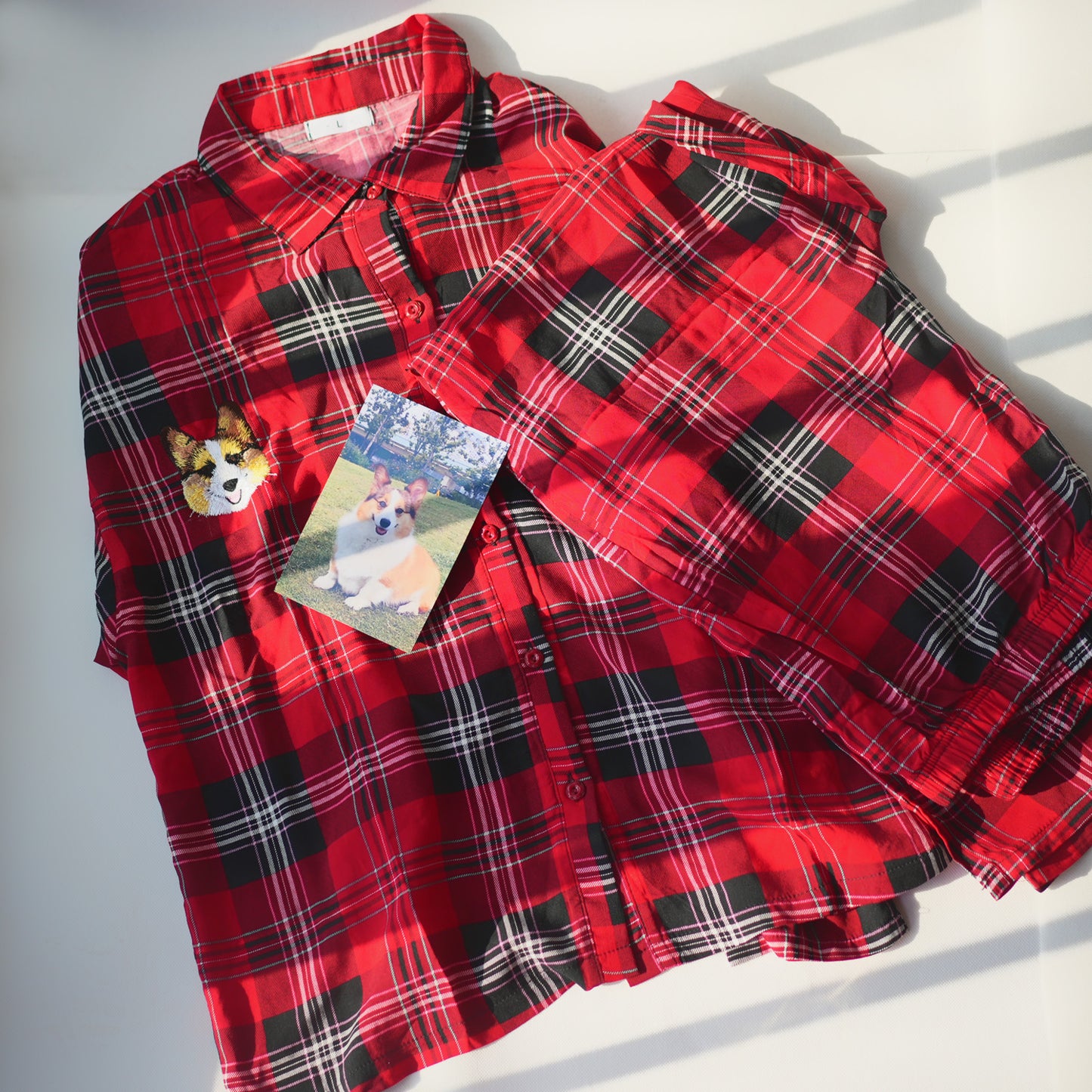 Custom embroidered red plaid shirt, the best gift for relatives and friends