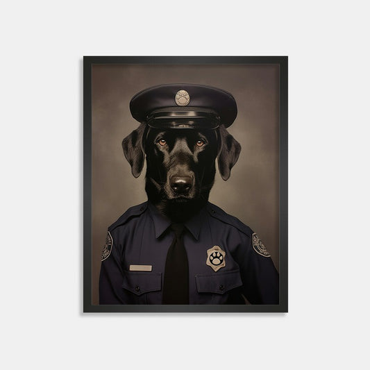 Handsome police uniform pet portrait