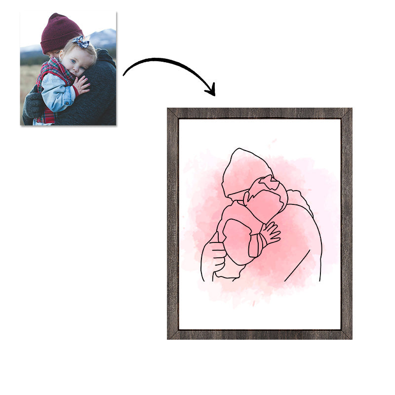 Custom Line Drawing Portraits, Father's Day Gifts, Family Portraits, Memorial Gifts