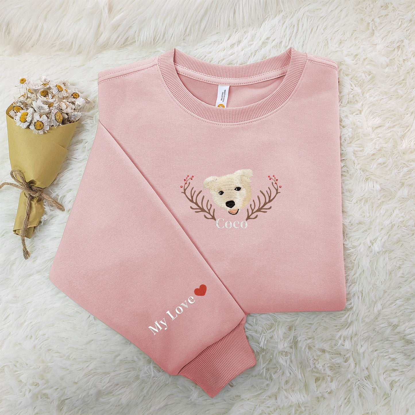 Adorable Doggy Embroidered Hoodie - Customizable and Cute