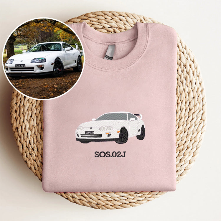 Rev up your Style: Custom Car Embroidered Sweatshirt