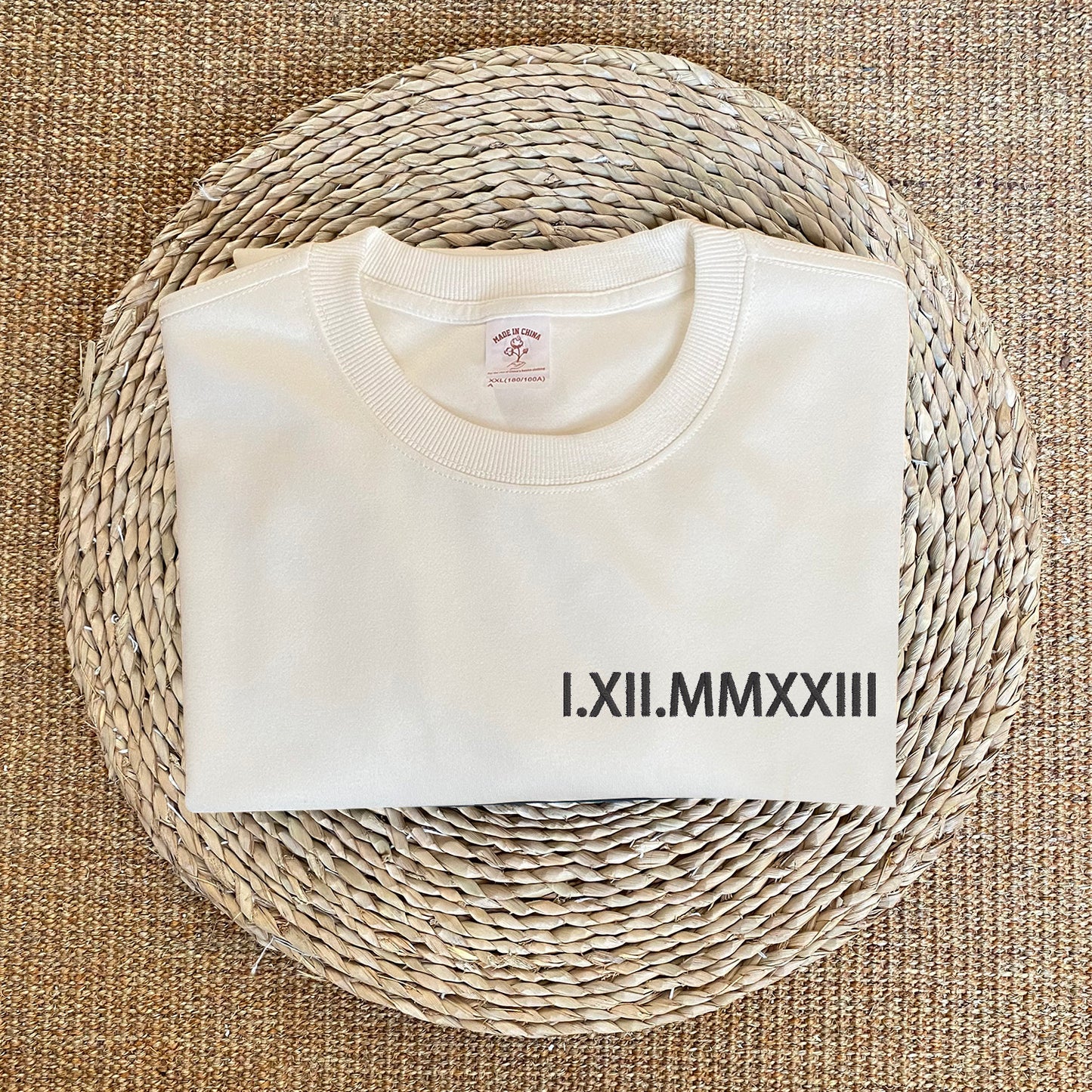 Roman Numeral Chic: Tailor-Made Embroidered Sweatshirt for You