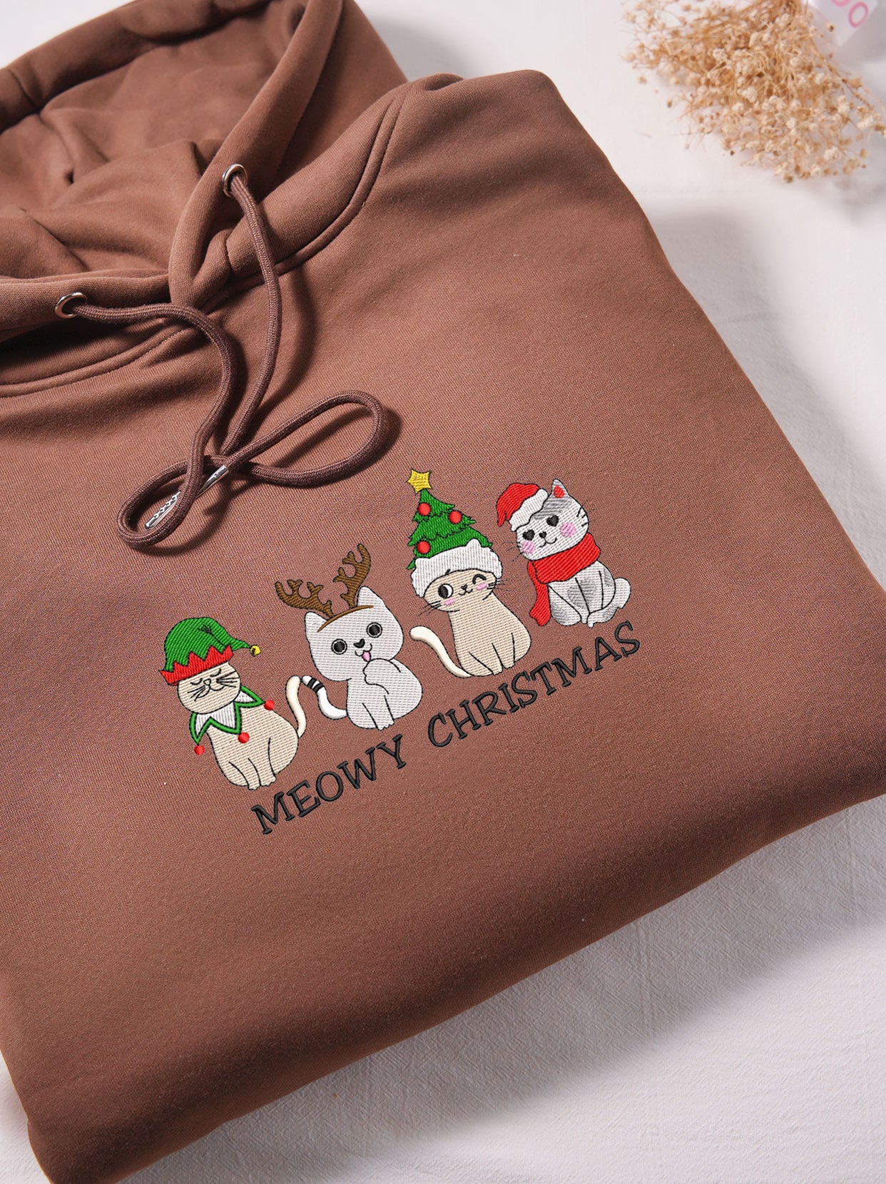 Cute Animal Embroidered Christmas Hoodie - Stylish Winter Warm Sweatshirt, Essential Holiday Gift