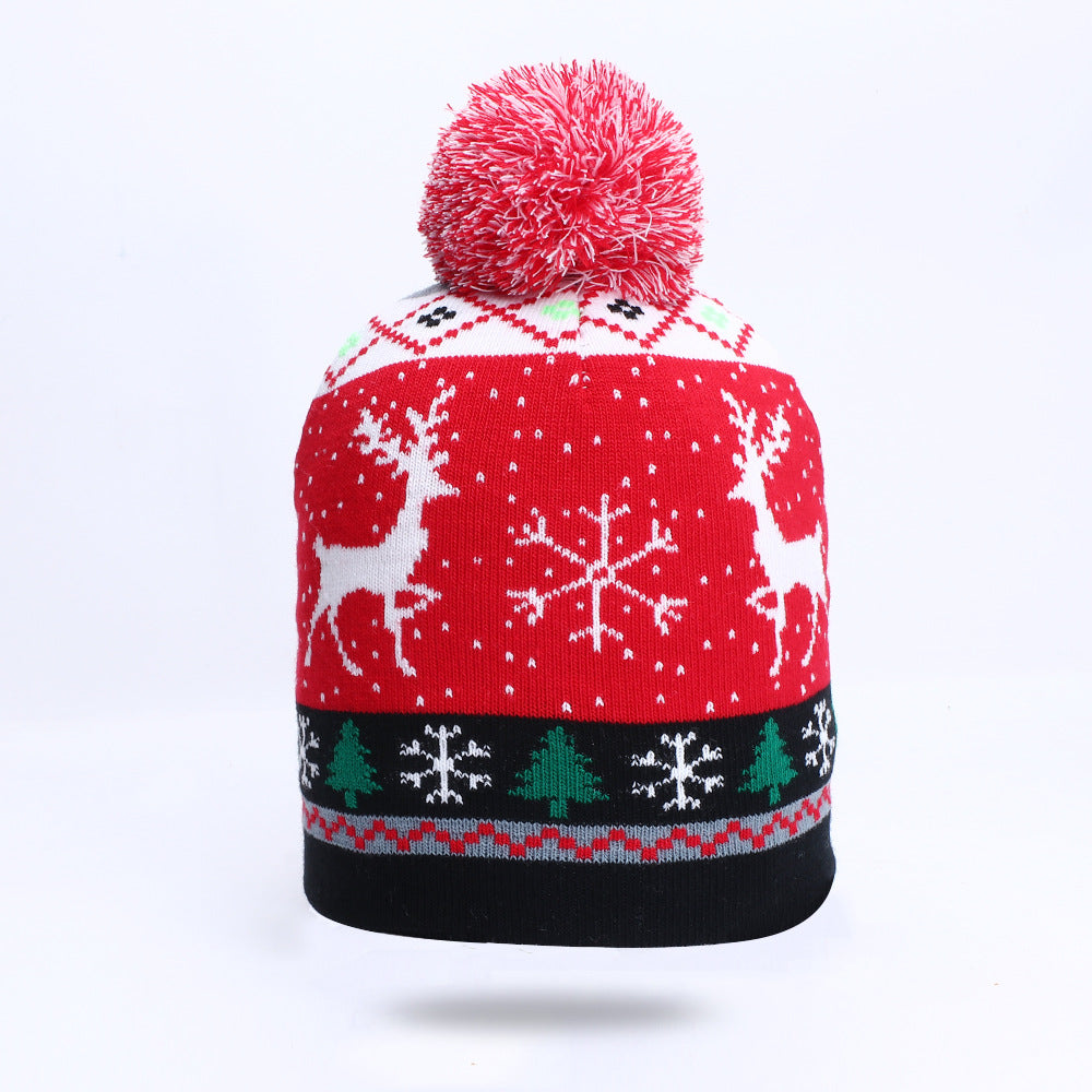 Festive Christmas Reindeer Knitted Hat