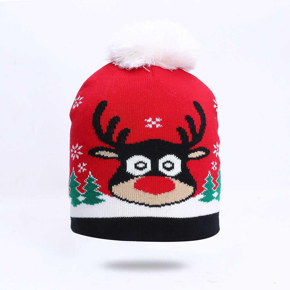 Festive Christmas Reindeer Knitted Hat