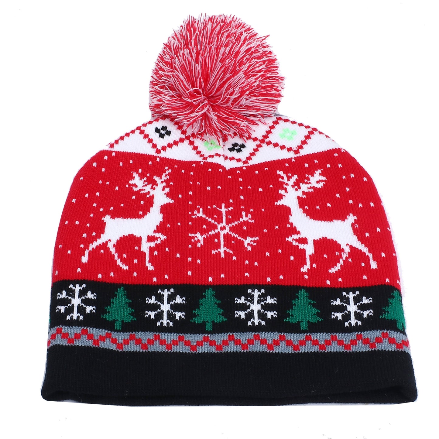 Festive Christmas Reindeer Knitted Hat