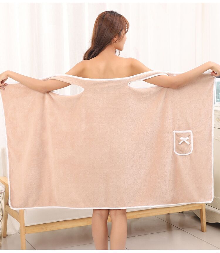 Thickened strap bath skirt, soft and absorbent.