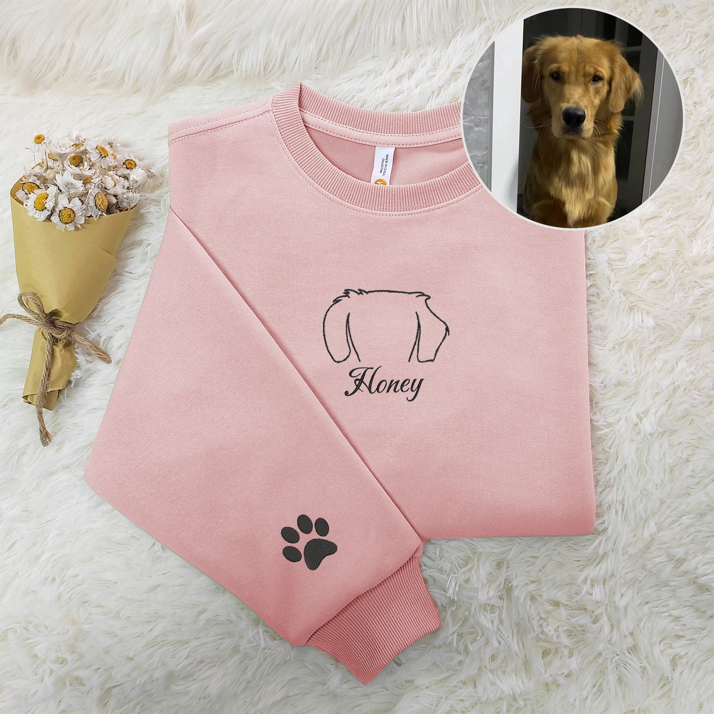 Puppy Pattern: Custom Line Embroidered Sweatshirts