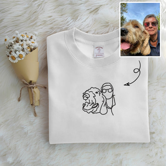 Customized Pet Photo Embroidered Sweatshirt, Style for Your Furry Friend