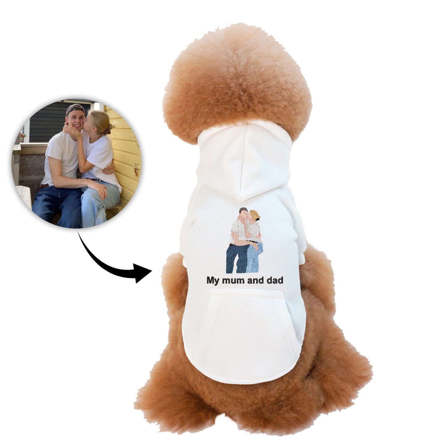 Customized Embroidered Pet Hoodie - Dress Your Pawsome Pal in Style