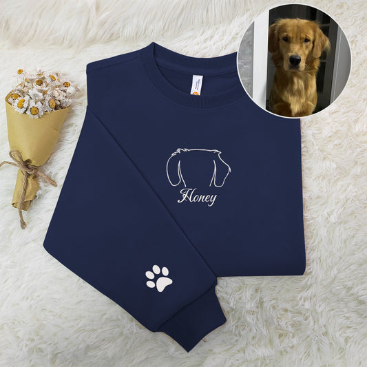 Puppy Pattern: Custom Line Embroidered Sweatshirts