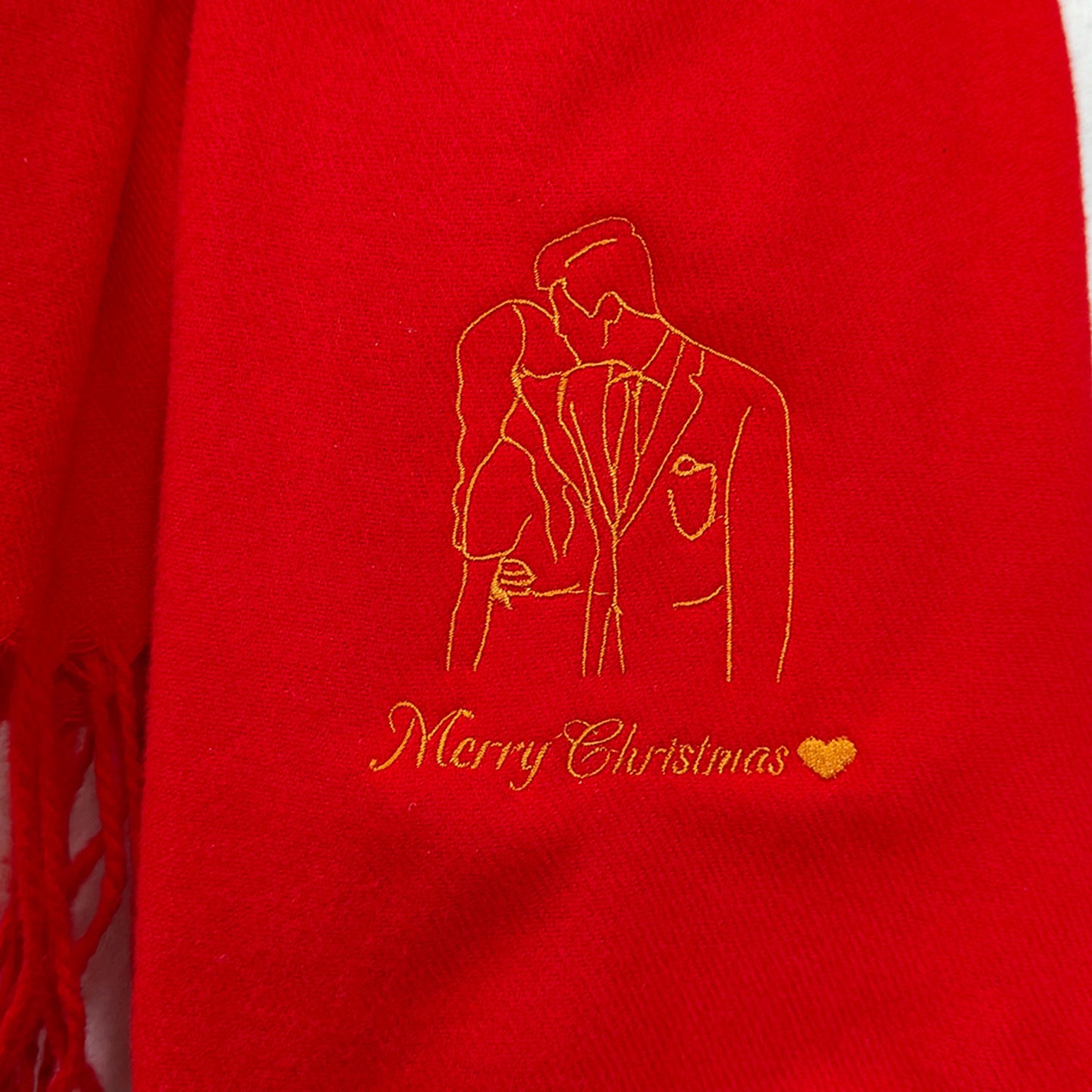 Christmas Gift: Customized Couple Embroidered Scarf