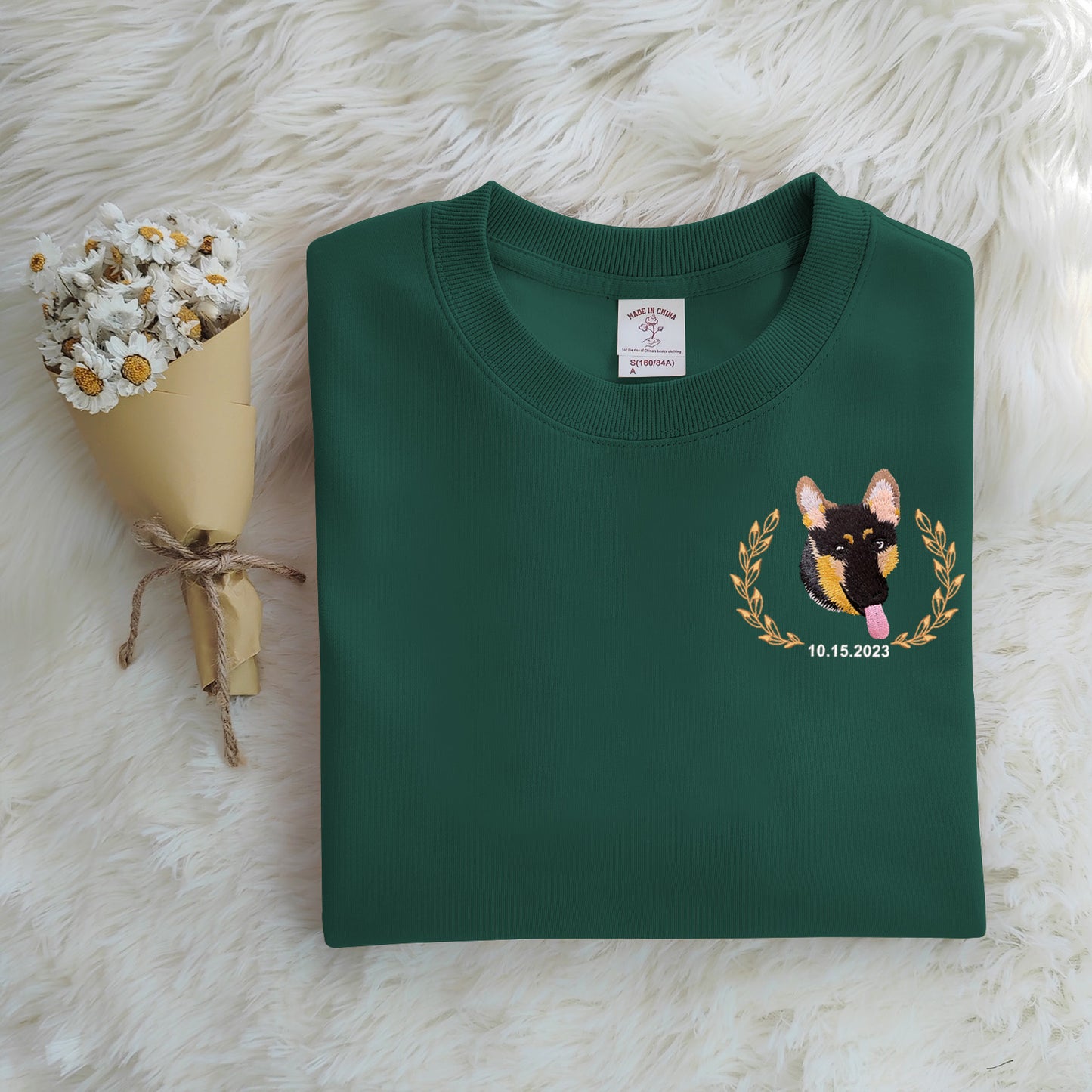 Customized Puppy Logo Embroidered Sweatshirt