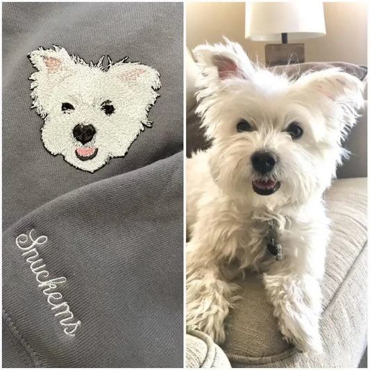 Customized puppy embroidered sweatshirt hoodie