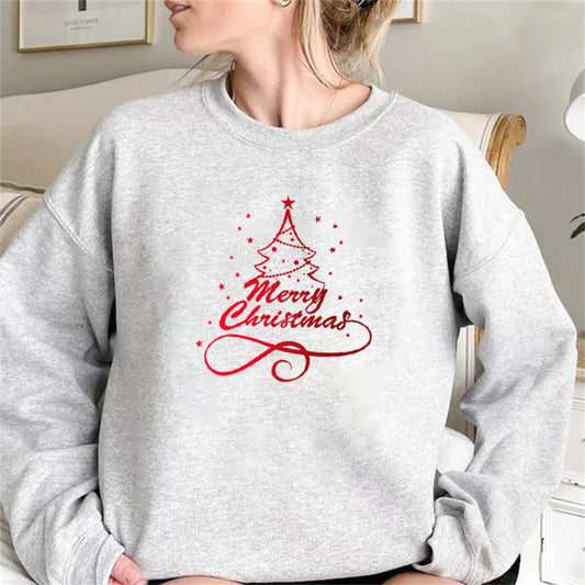 Embroidered Christmas Sweatshirt | Autumn Collection | Cozy & Festive Design | Perfect for Winter Celebrations | Stylish & Comfortable | Ideal Gift for Friends & Family