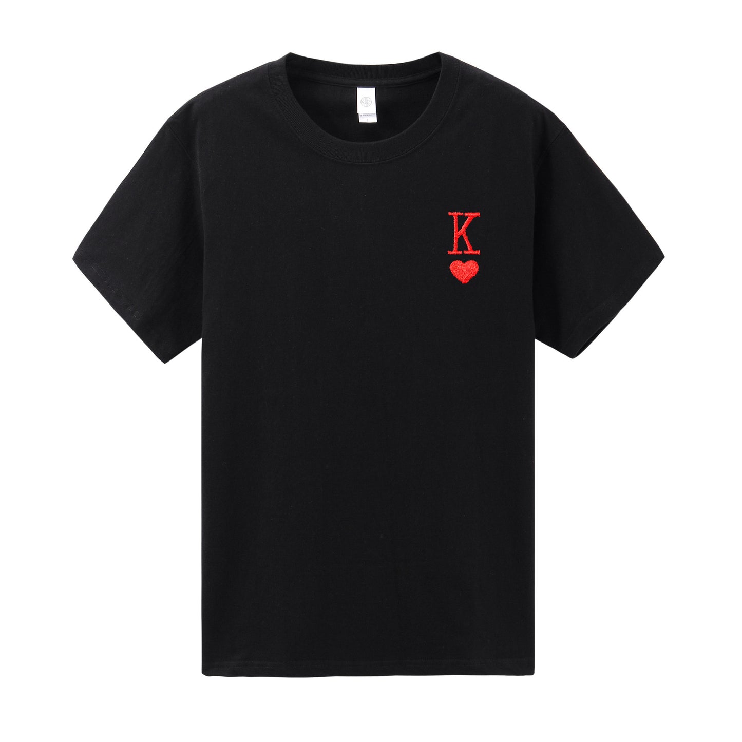 Personalized couple "K" & "Q" letter embroidery T-shirt