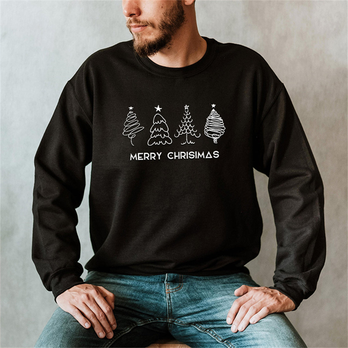 Embroidered Christmas Sweatshirt | Autumn Collection | Cozy & Festive Design | Perfect for Winter Celebrations | Stylish & Comfortable | Ideal Gift for Friends & Family