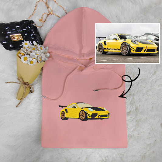 Customize your car's portrait! Tailored Embroidered Hoodies for Automotive Lovers