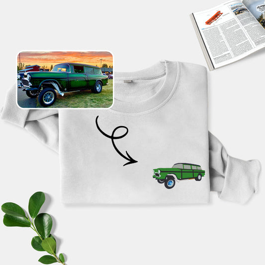 Racing Vibes: Custom Embroidered Sports Car Sweatshirt
