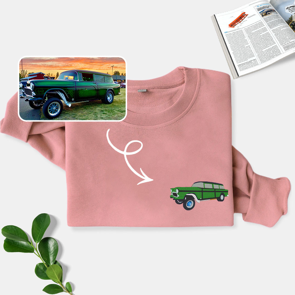 Racing Vibes: Custom Embroidered Sports Car Sweatshirt