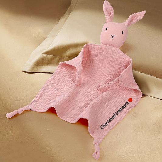 Custom embroidered baby comfort towel, hand puppet toy for 0-3 years old