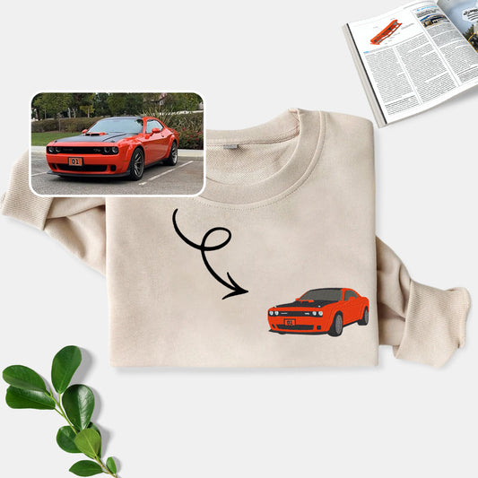 Unleash Your Inner Speedster: Personalized Car Embroidered Sweatshirt