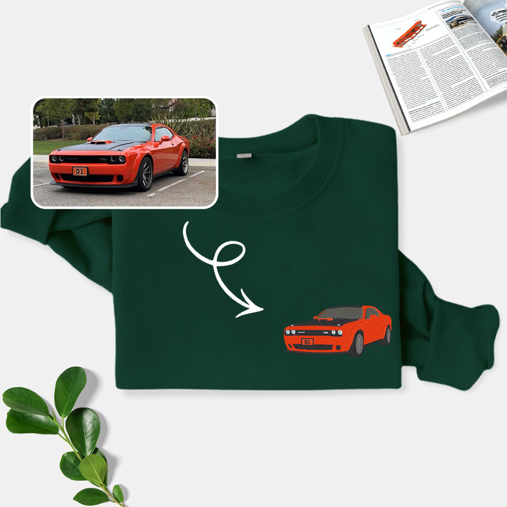 Unleash Your Inner Speedster: Personalized Car Embroidered Sweatshirt
