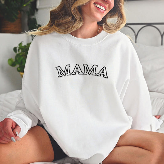 Custom Mom Letter Printed Sweatshirt, Add Child's Name on Sleeve, Mother's Day Gift, Birthday Gift for Mom