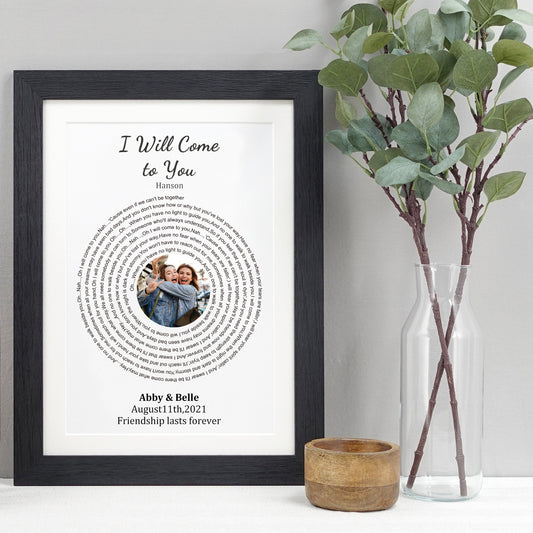 Customized Lyrics Printed Photo Frame, Romantic Valentine's Day Gift