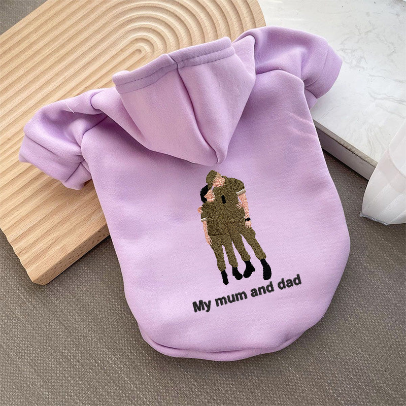 Custom Embroidered Pet Sweatshirt with Leash Buckle