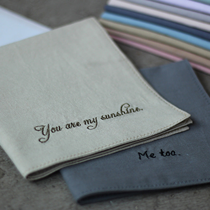 Customized embroidered text handkerchief