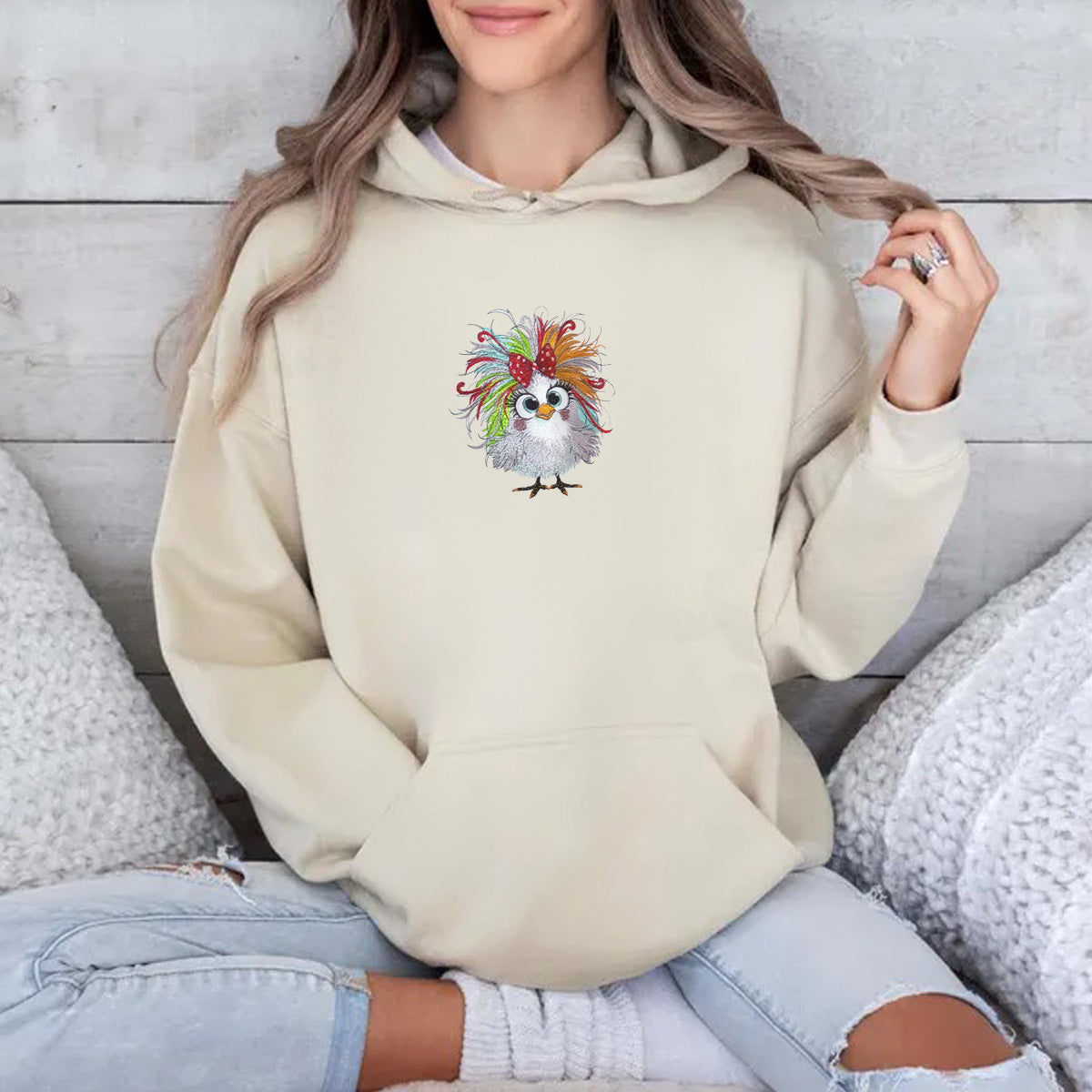 Customizable Cool Chick Embroidery T-shirt/Sweatshirt/Hoodie - Unique Designs for Young Fashion Enthusiasts!