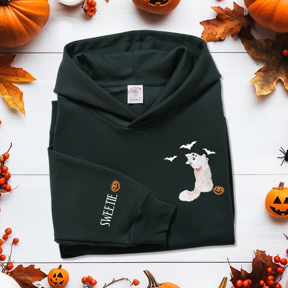 Halloween-Inspired Pet Embroidered Fashion Hoodie - Available in 6 Color Options, Perfectly Blending Festive Spirit with Personal Style!"