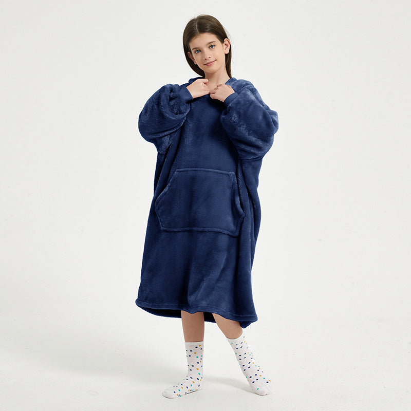 Hooded Loungewear Robe for Autumn and Winter