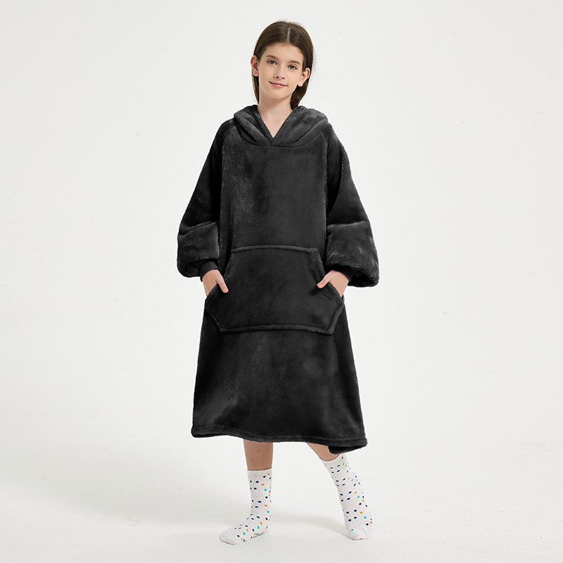 Hooded Loungewear Robe for Autumn and Winter