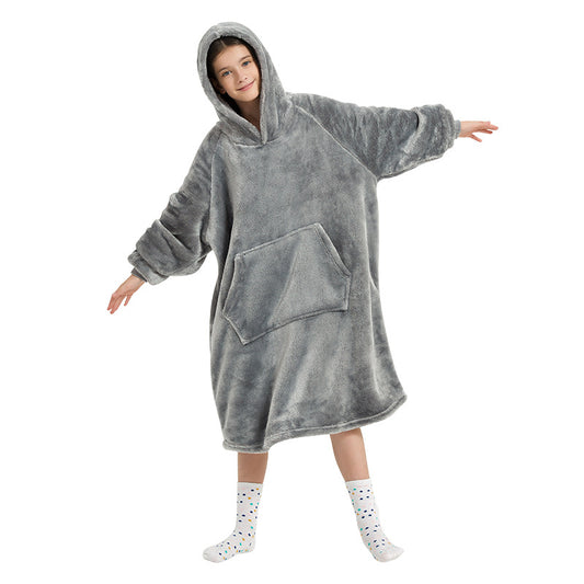 Hooded Loungewear Robe for Autumn and Winter