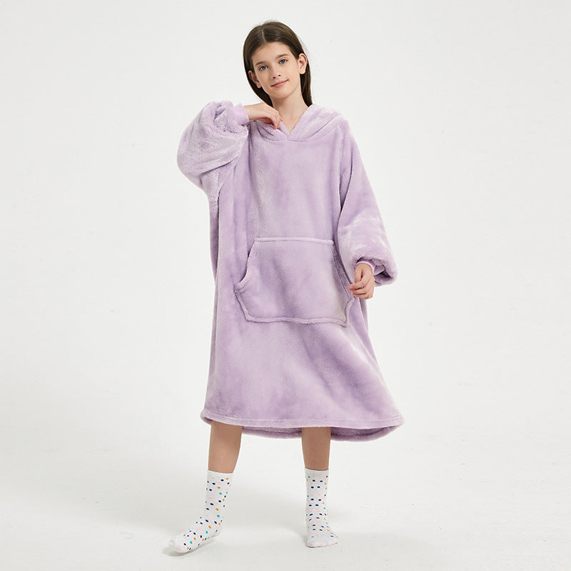 Hooded Loungewear Robe for Autumn and Winter