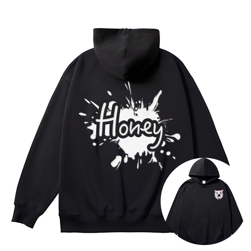 Trendy Fashion Hooded Sweatshirt with Heat-Printed Design