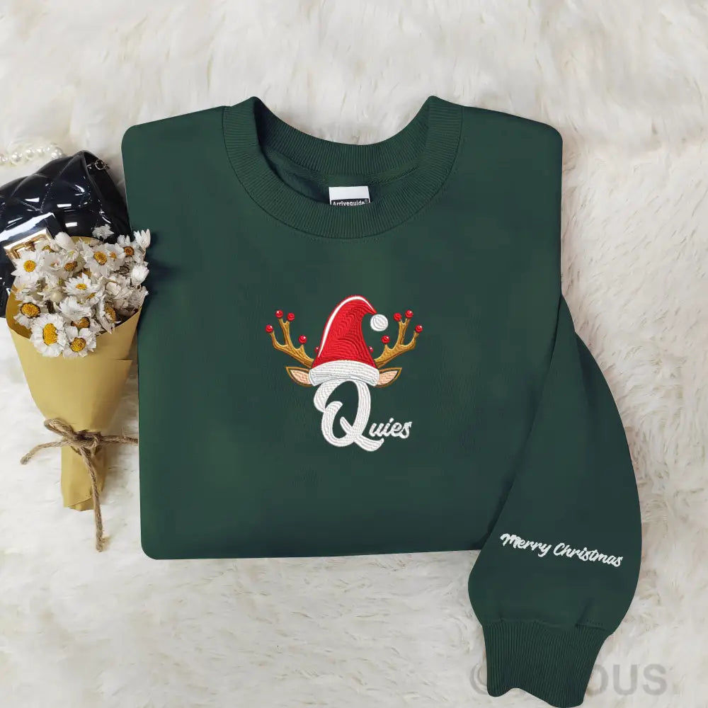 Christmas Letter Stitched: Custom Embroidered Sweatshirts