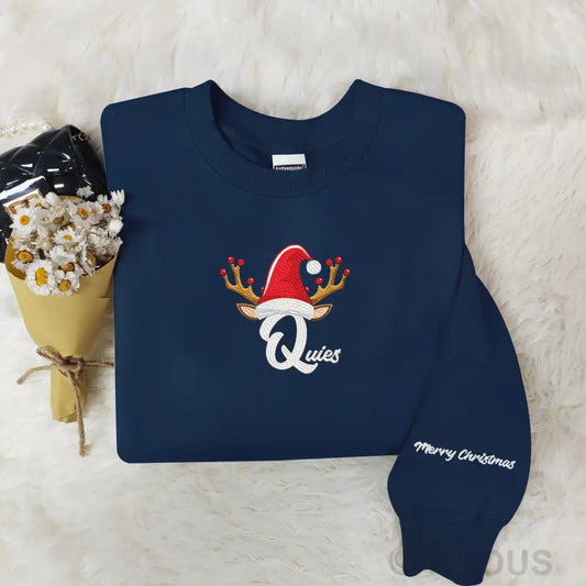 Christmas Letter Stitched: Custom Embroidered Sweatshirts