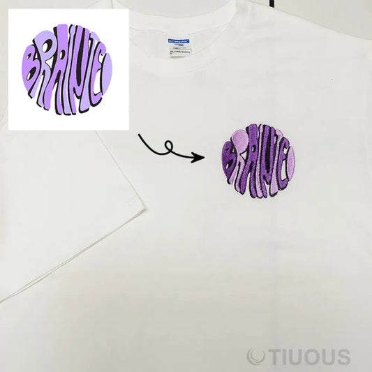 Custom Art Lettering Embroidered T-Shirt