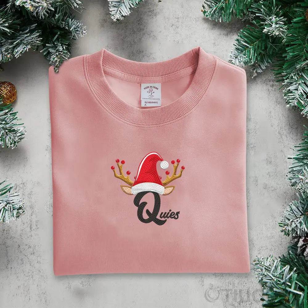 Custom Christmas Sweatshirts: Stylish Embroidered Letter Designs