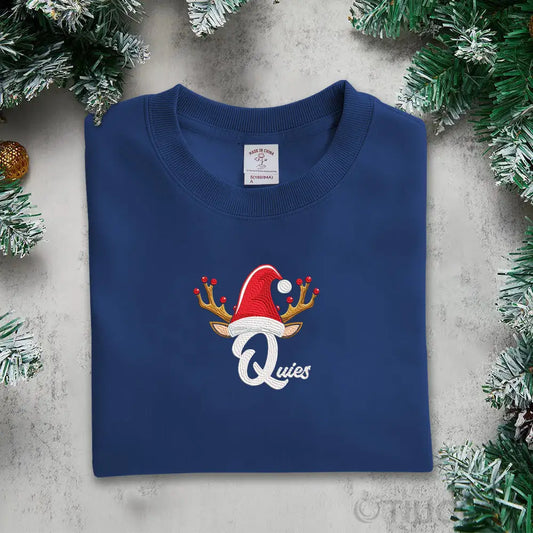Custom Christmas Sweatshirts: Stylish Embroidered Letter Designs