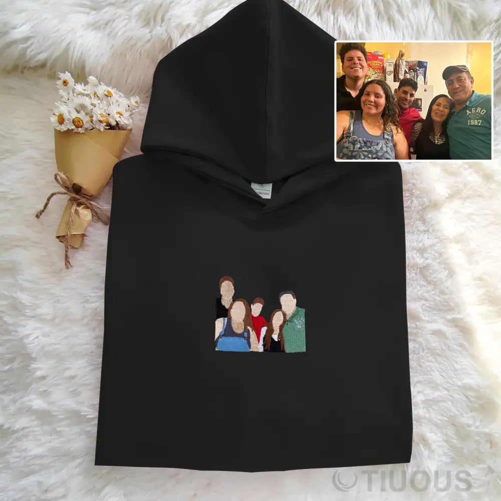 Custom Family Photo Embroidered Hoodie Gift
