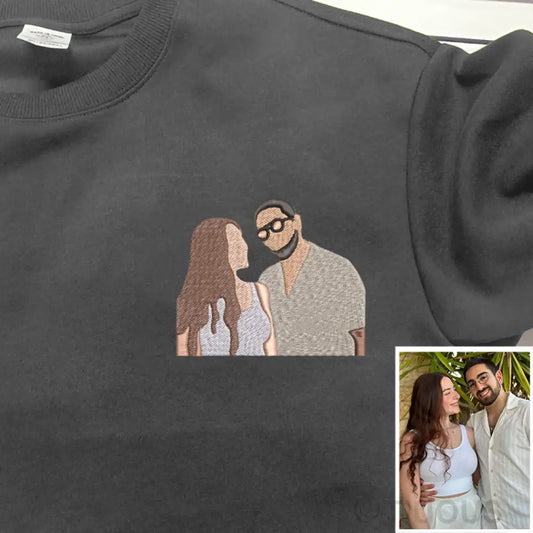 Customized Couple Embroidered Sweatshirt Hoodie